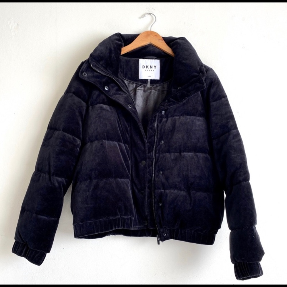 DKNY sport velour puffer jacket